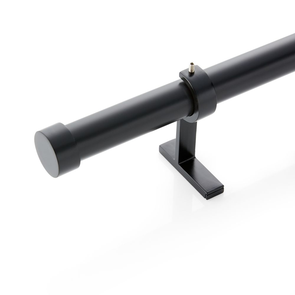 CB Matte Black End Cap and Curtain Rod Set 120"-170" - Image 0