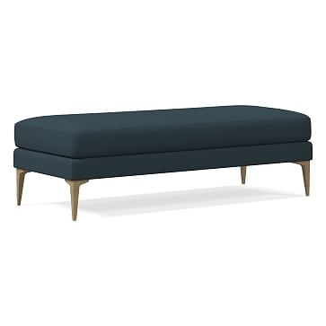Andes Bench, Performance Twill, Teal, Blackened Brass - Image 0