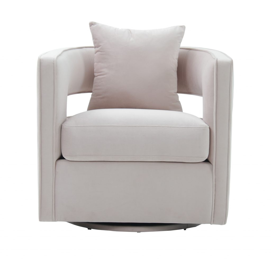 Daniela Blush Velvet Swivel Chair - Image 1