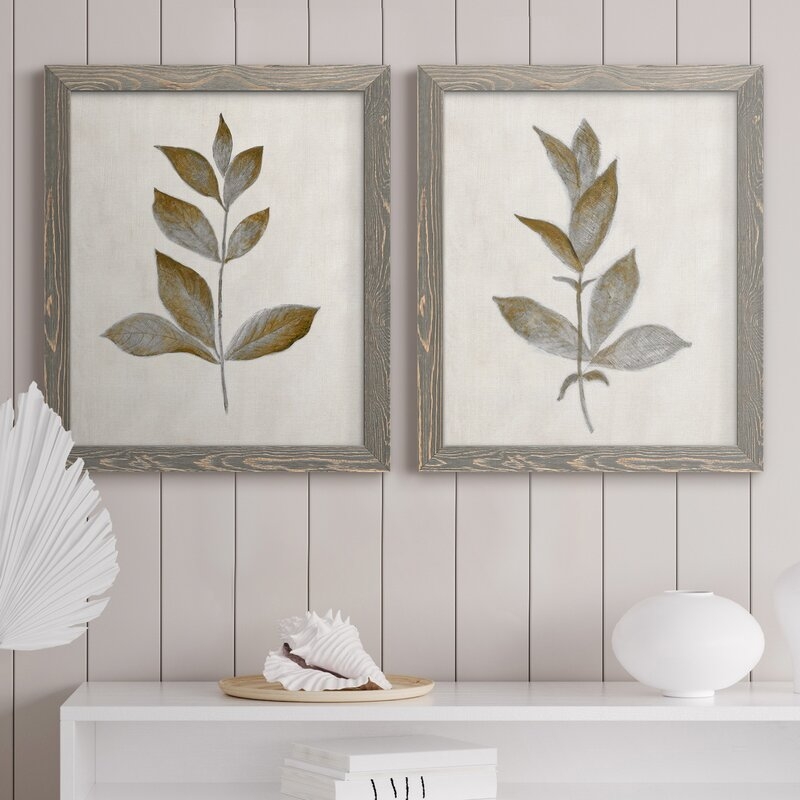 Bronze Leaf I-Premium Framed Canvas - Grey framed - Image 2