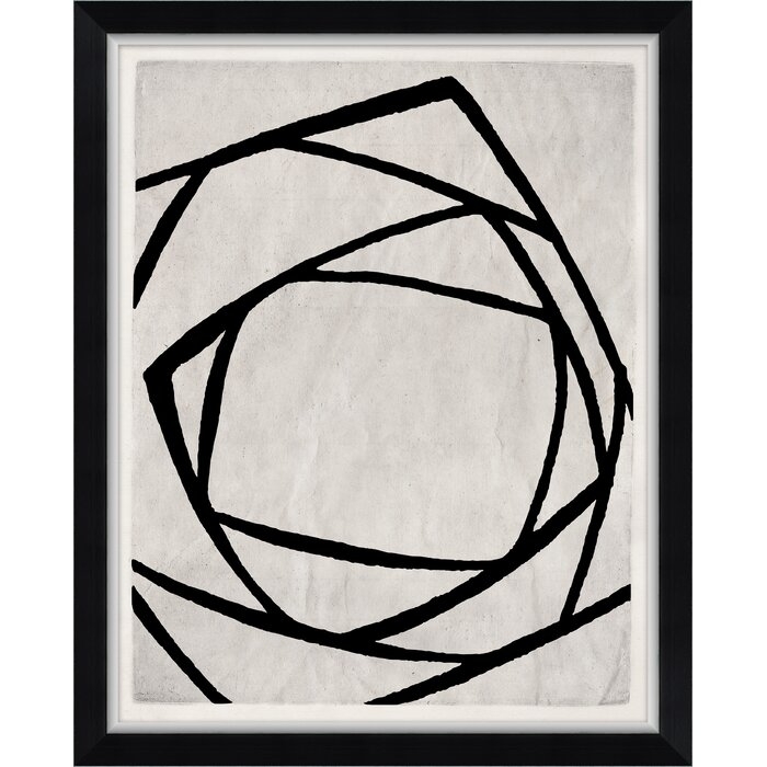 Soicher Marin Finn and Ivy 'Black and White Geometrics 1' - Picture Frame Painting on Paper - Image 0