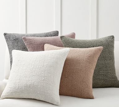 Faye Textured Linen Pillow Cover, 20", Charcoal - Image 2