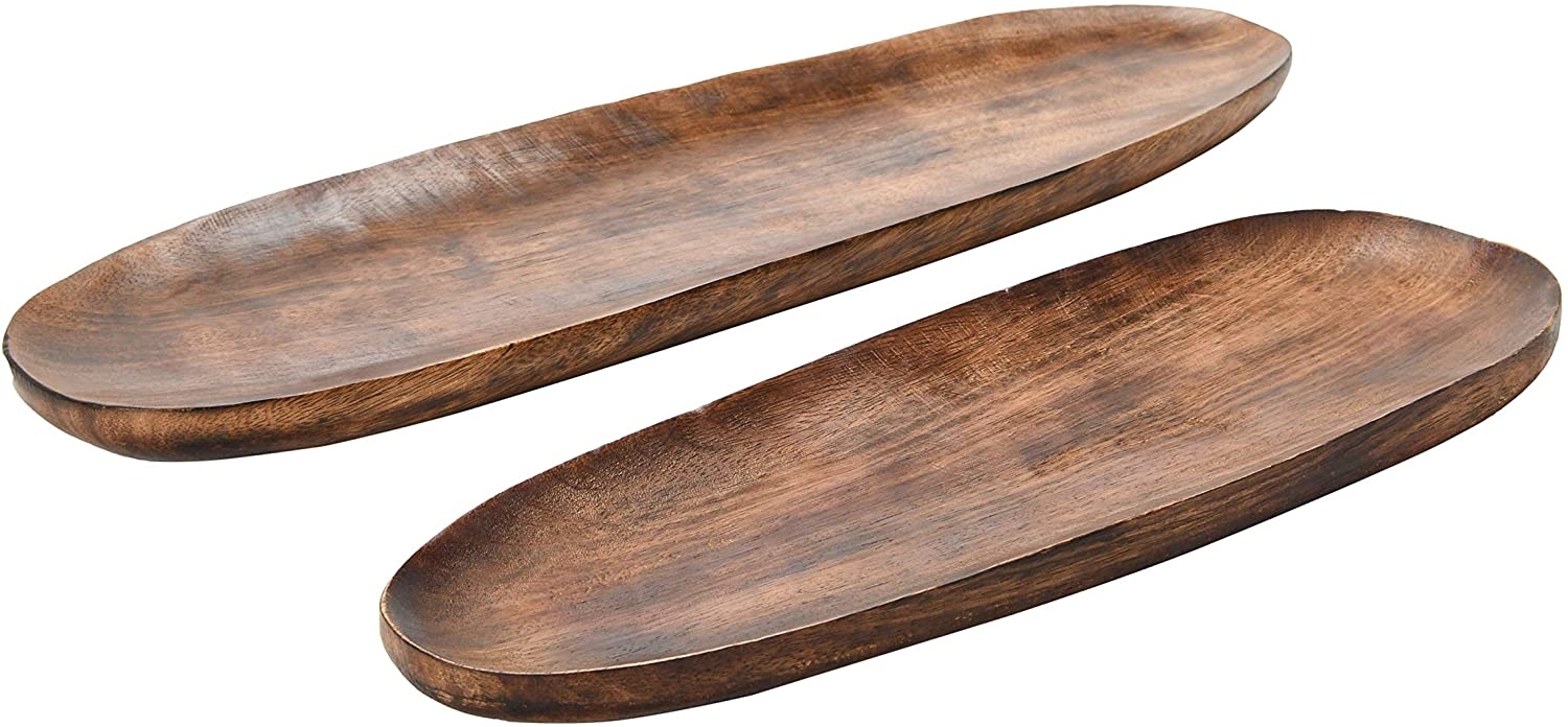 Mango Wood Trays, Set of 2 - Image 4