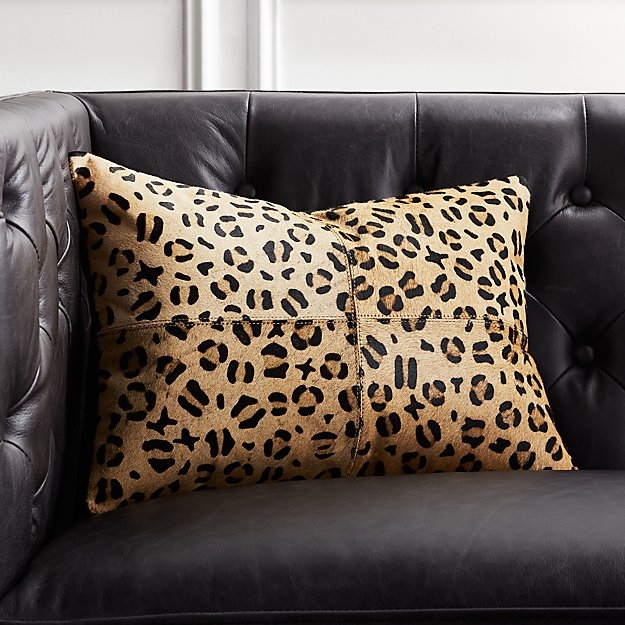 18"x12" hide cheetah print pillow with down-alternative insert - Image 0