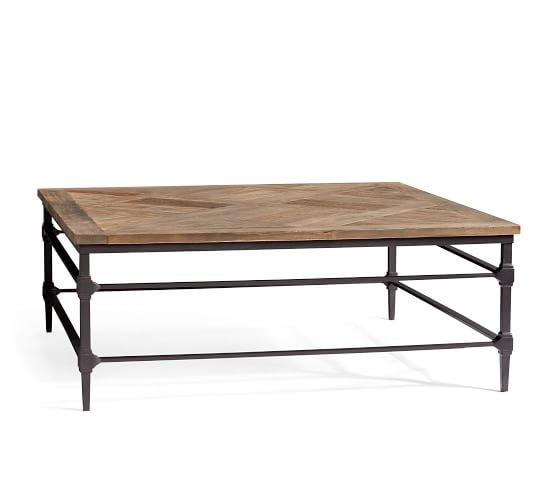 Parquet Reclaimed Wood Square Coffee Table, Reclaimed Elm, 46"L - Image 4
