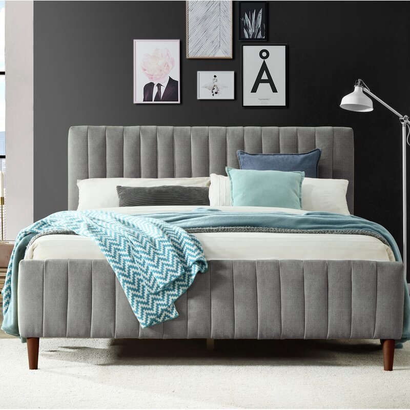 Currin Queen Upholstered Platform Bed_Gray - Image 0