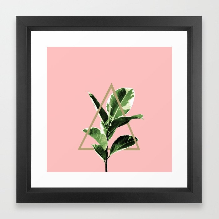 Ficus Elastica Geo Finesse #1 #tropical #foliage #decor #art #society6 Framed Art Print - Image 0
