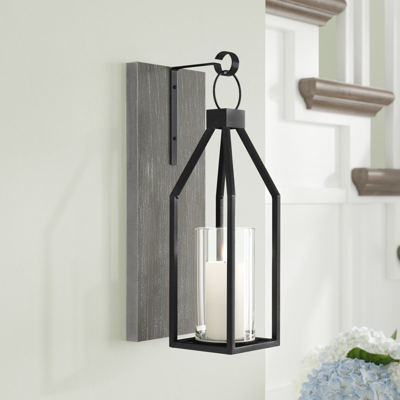 Wood and Metal Wall Sconce - Image 0