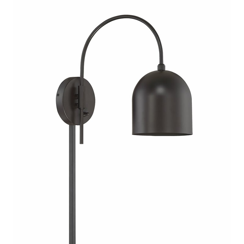 Mary 1-Light Plug-In Armed Sconce - Image 0
