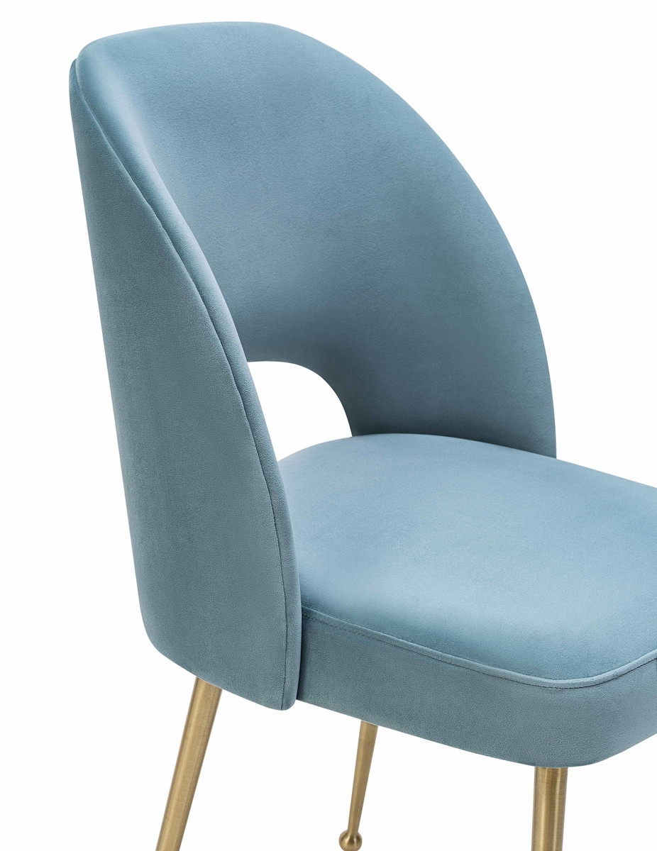 Swell Sea Blue Velvet Chair - Image 3