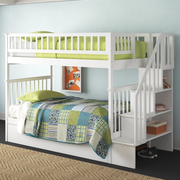 Shyann Twin over Twin Bunk Bed with Trundle and Shelves - Image 1