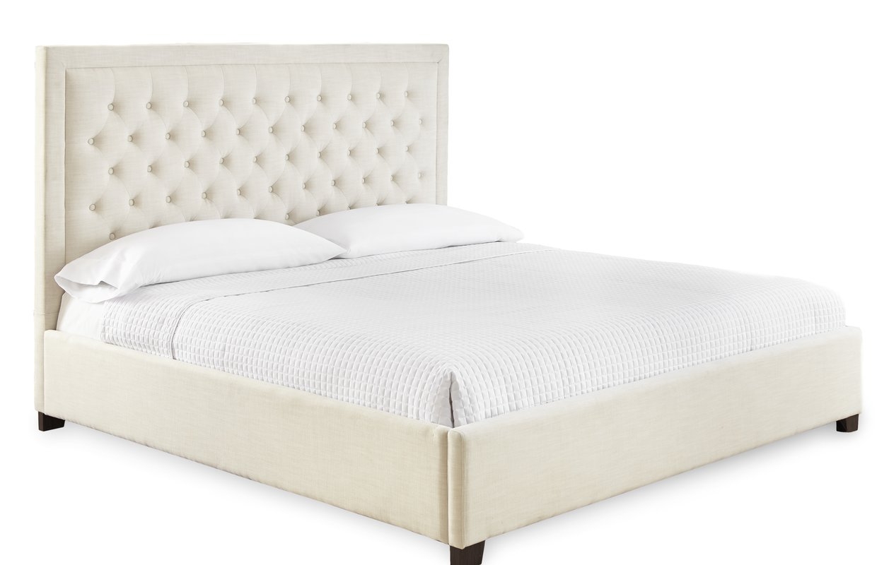 Hanlin Upholstered Platform Bed -White King - Image 1