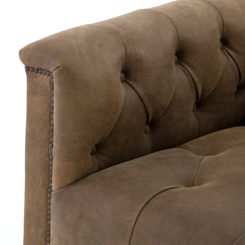 Union Rustic Ila Swivel 20.5" Armchair Upholstery Color: Umber Gray - Image 5