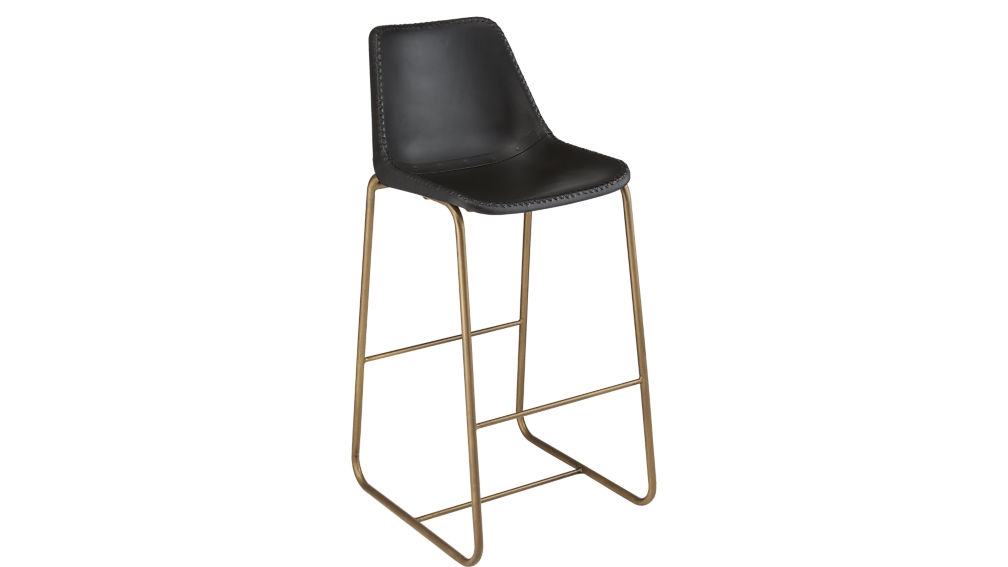 roadhouse black leather 30" bar stool - Image 7