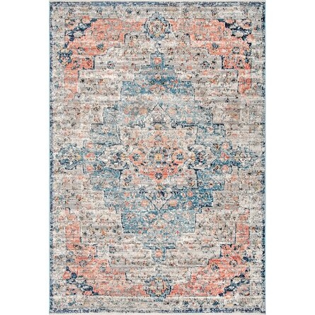 Deja Oriental Blue/Red/Tan Area Rug - Image 0