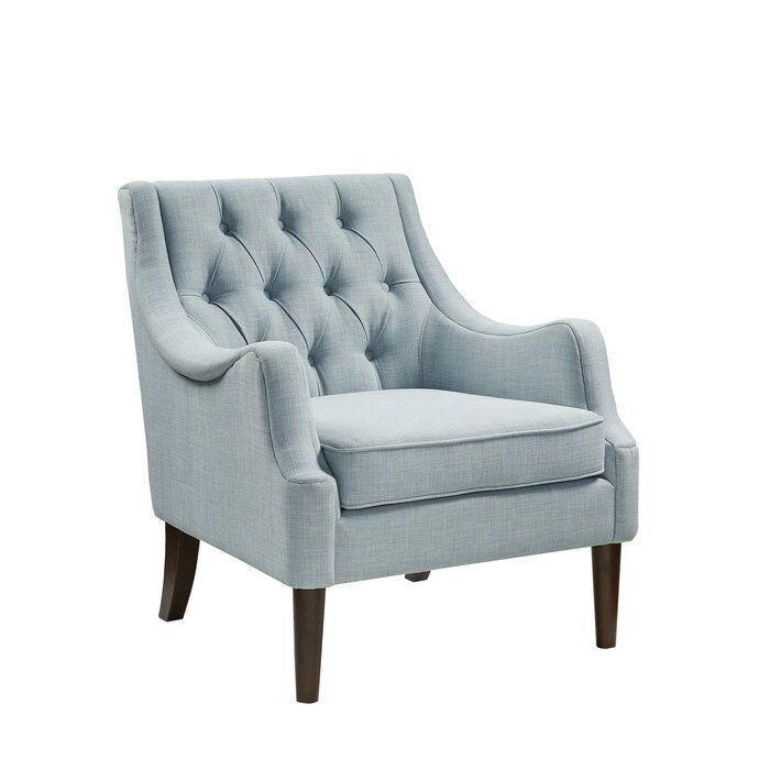 Galesville 29.25" W Polyester Linen Armchair / Dusty Blue - Image 0