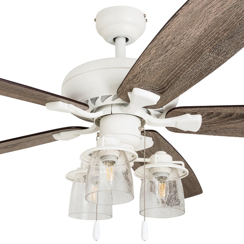 60" Winterview 5 Blade Ceiling Fan, Light Kit Included, Remote - Image 6