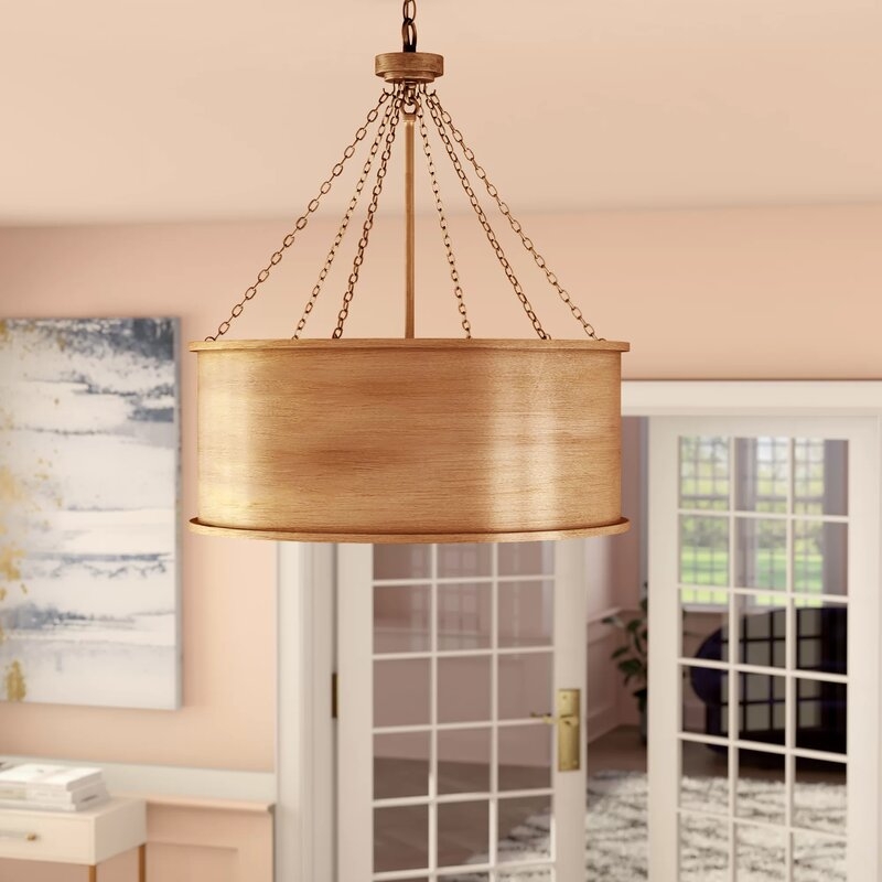 Bowe 6 - Light Shaded Drum Chandelier - Image 1