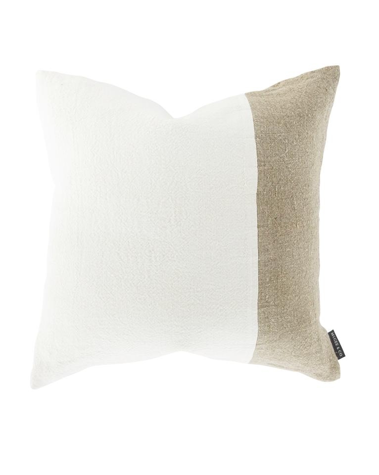 Gina Patched Linen Pillow Cover, 20" x 20" - Image 0