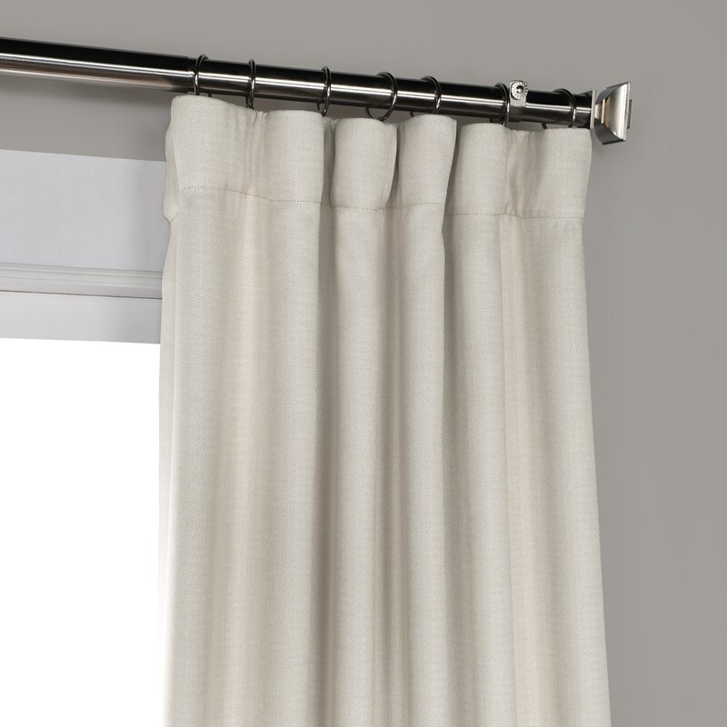 Clem Solid Blackout Rod Pocket Single Curtain Panel Beige/Tan 50x96 - Image 1