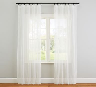 Classic Voile Sheer Pole Pocket Curtain, 50 x 108", Classic Ivory - Image 0