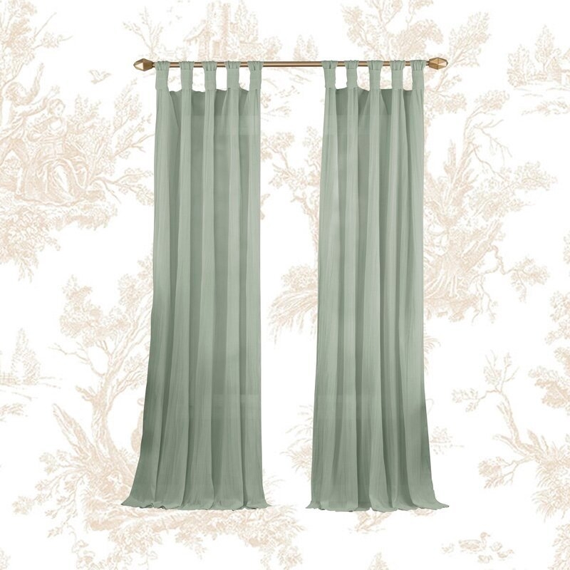 Liebert Solid Semi-Sheer Tab Top Single Curtain Panel - Image 1