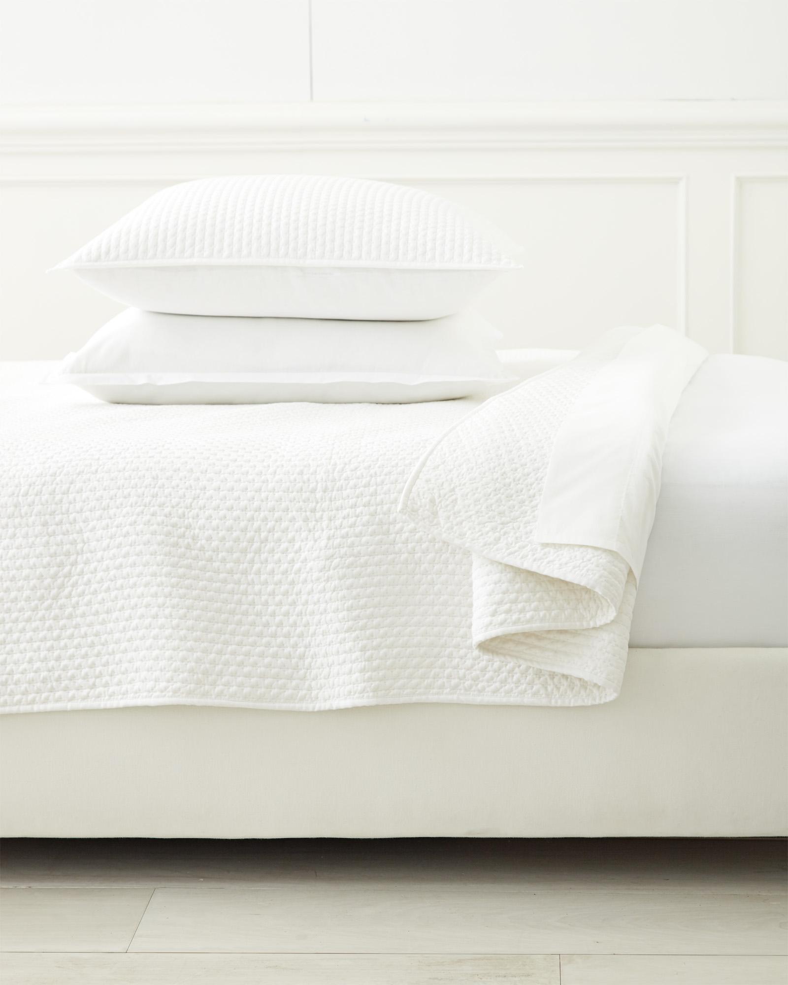 Westwood Quilted Standard Sham - White - Cotton Fill - Image 3