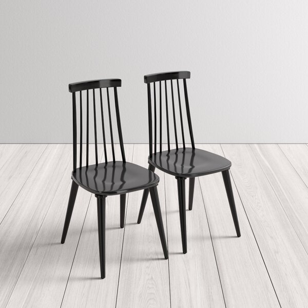 Teo Solid Wood Dining Chair in Black (Set of 2) - Image 3