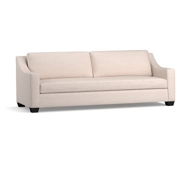 York Slope Arm Upholstered Grand Sofa 95.5" with Bench Cushion, Down Blend Wrapped Cushions, Chenille Basketweave Oatmeal - Image 3