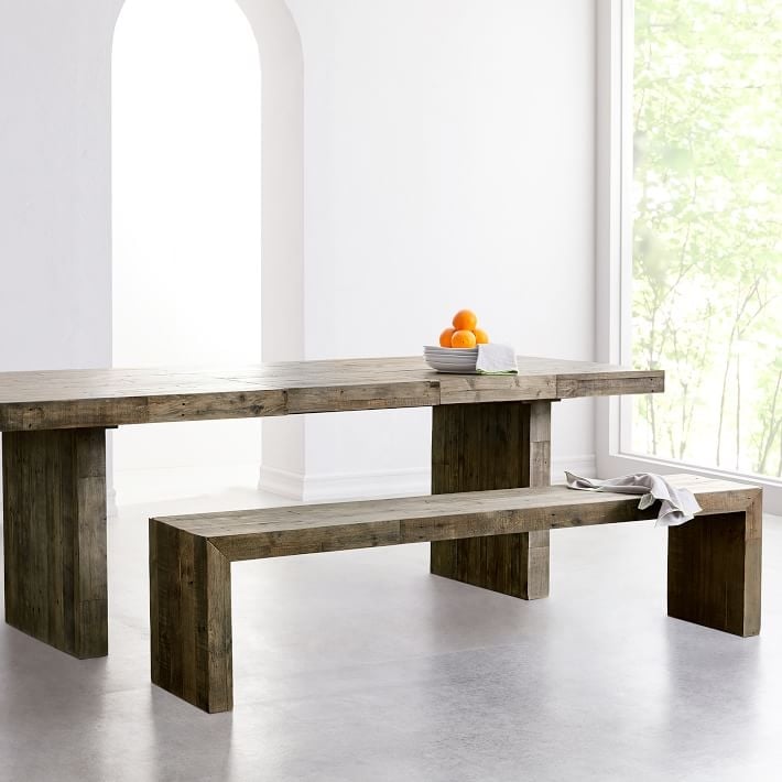 Emmerson® Reclaimed Wood Dining Bench - Stone Gray - Image 1