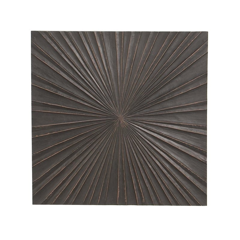 Modern Carved Radial Style Square Wall Décor - Image 0