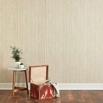 Peel &amp; Stick Grasscloth Wall Paper, Sand - Image 3