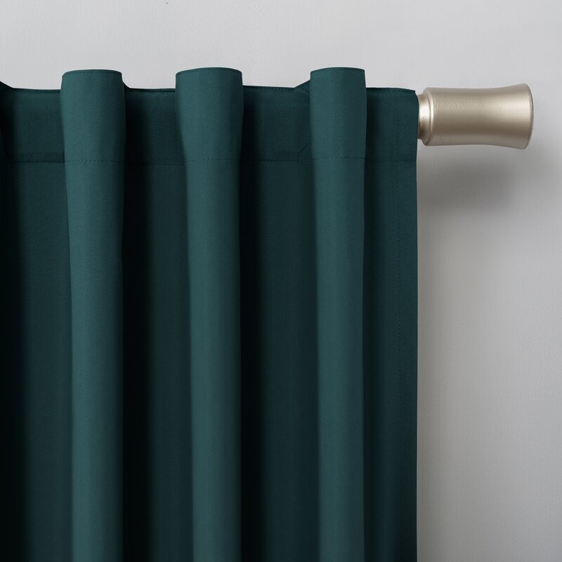 Solid Max Blackout Thermal Rod Pocket Single Curtain Panel - Image 1