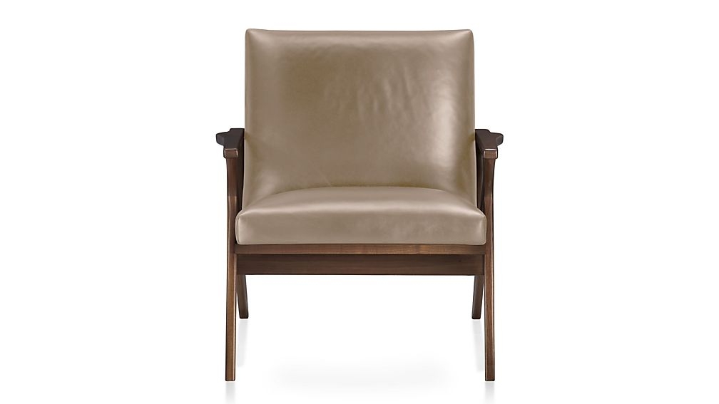 Cavett Leather Wood Frame Chair - Image 1
