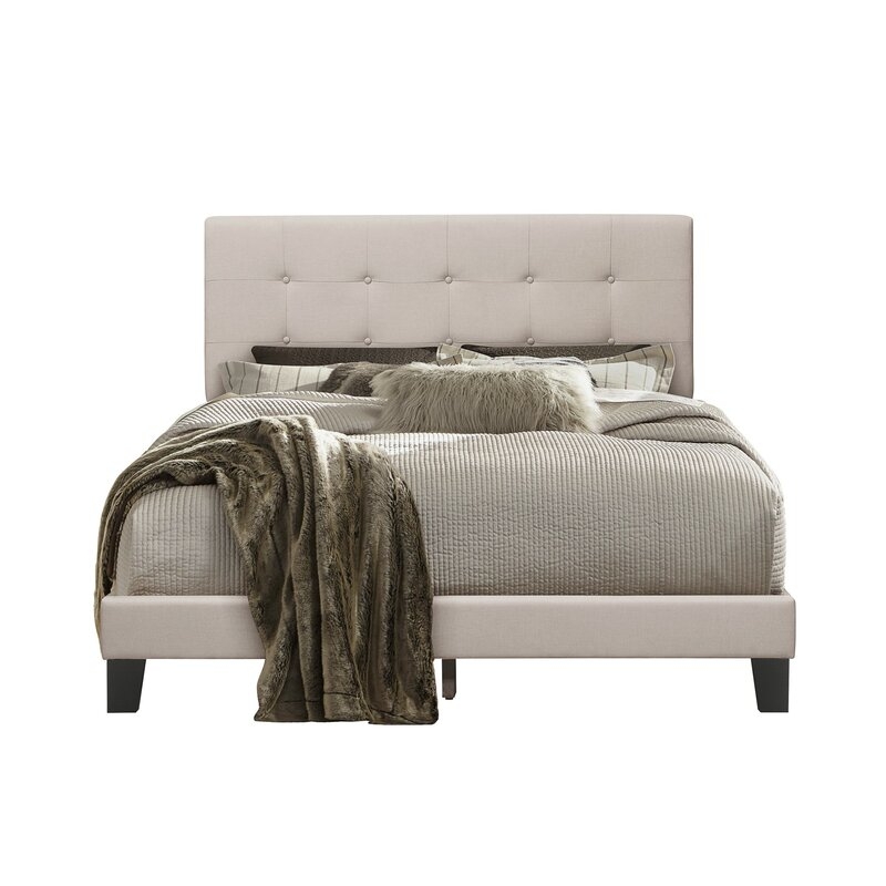 Olcay Tufted Upholstered Low Profile Platform Bed - Image 1