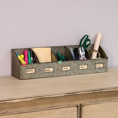 Galvanized Divided Organizer Metal/Wire Crate - Image 0