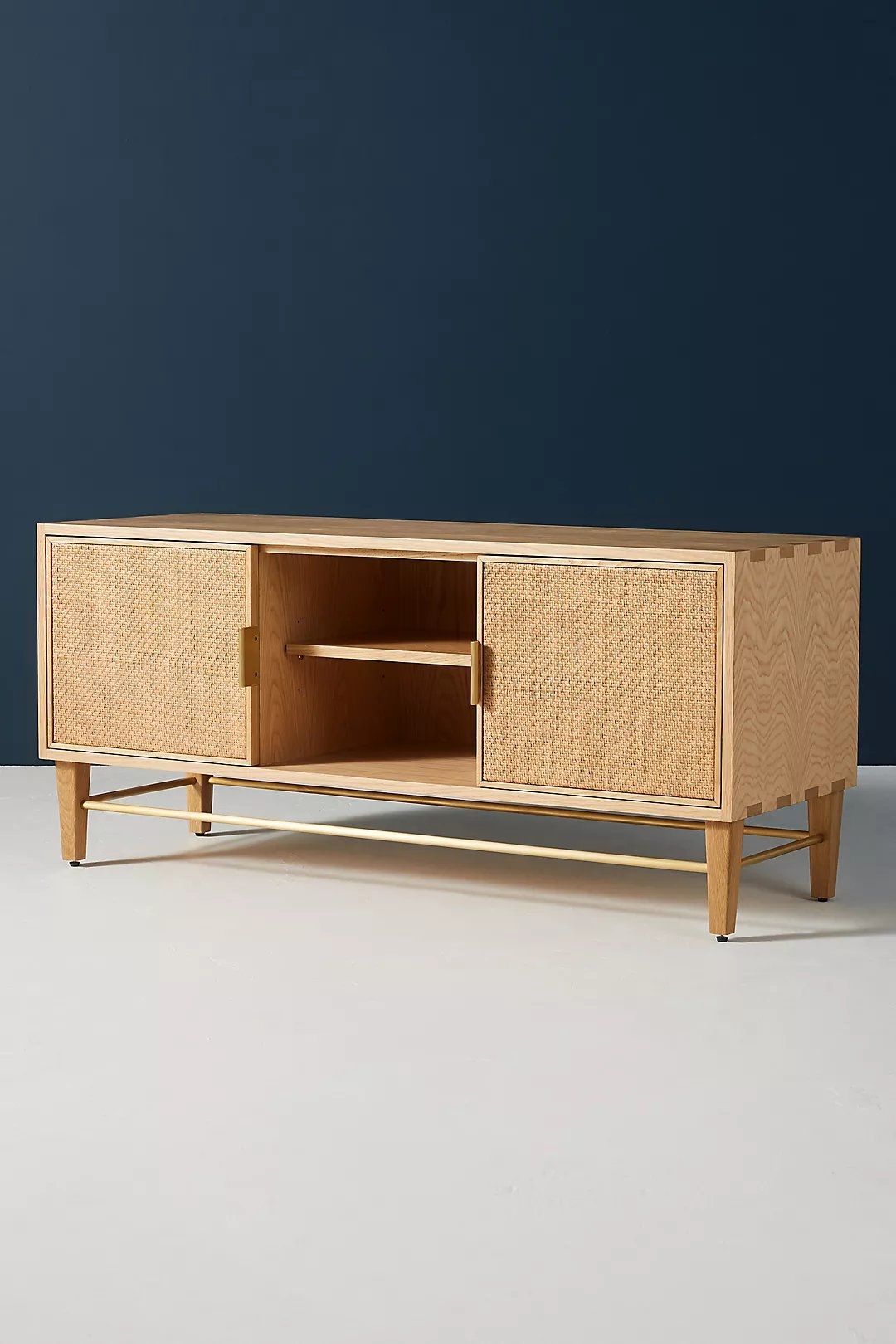 Wallace Cane and Oak Media Console By Anthropologie in Beige - Image 2