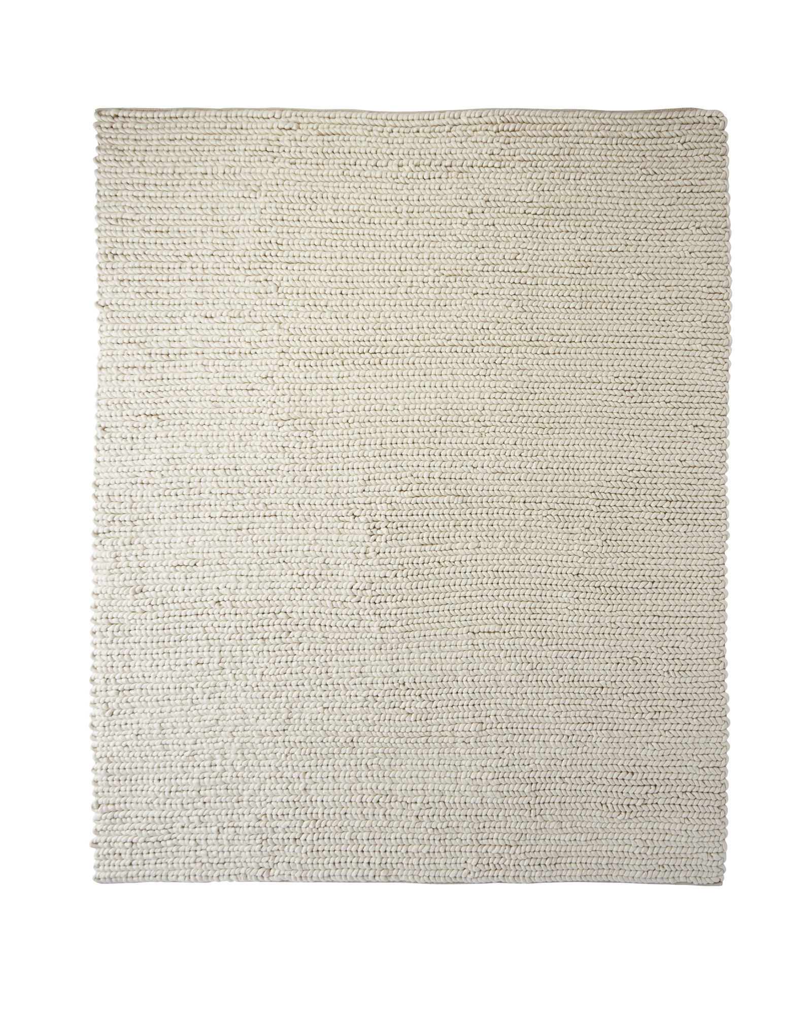 Braided Wool Rug - Ivory - 8' x 10' - Image 0