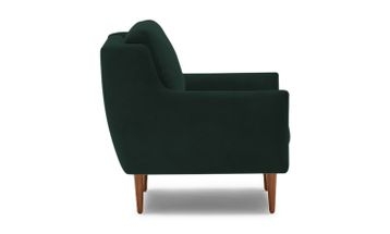 Green Bell Mid Century Modern Chair - Royale Evergreen - Mocha - Image 1