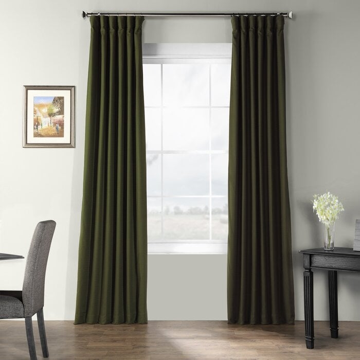 Dario Solid Textured Room Darkening Thermal Rod Pocket Single Curtain Panel - Image 0