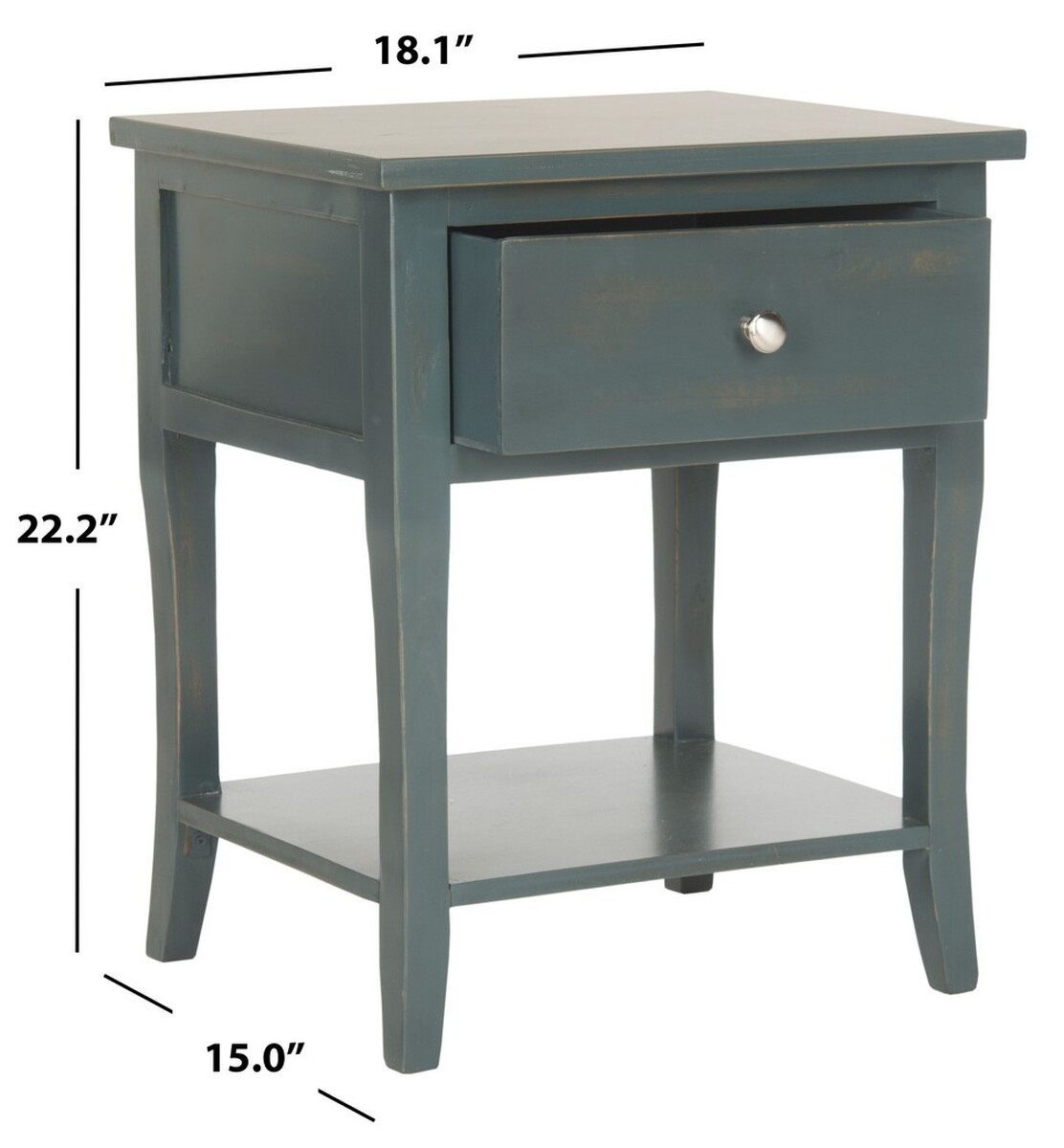 Coby Nightstand With Storage Drawer - Steel Teal - Arlo Home - Image 3