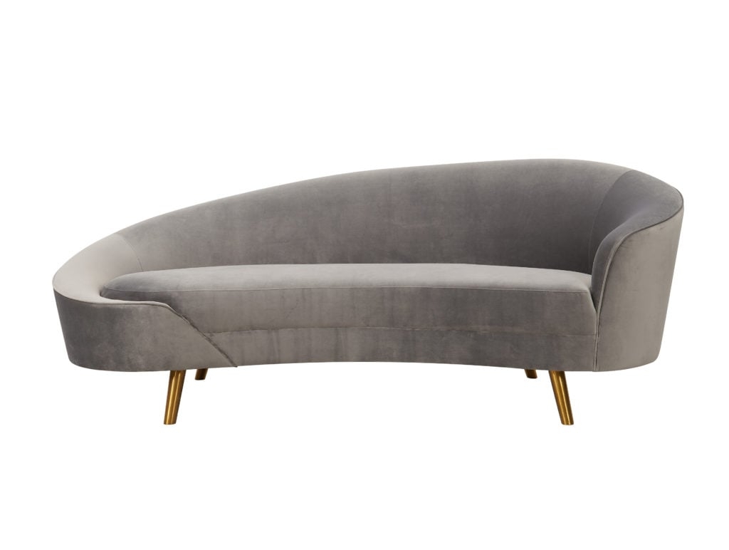 Cleopatra Grey Velvet Sofa - Image 0