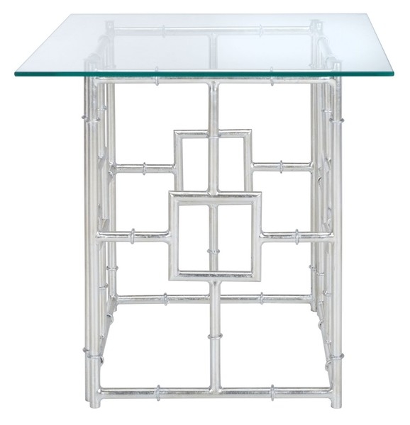 Dermot Glass Top Accent Table - Silver/Clear - Arlo Home - Image 0