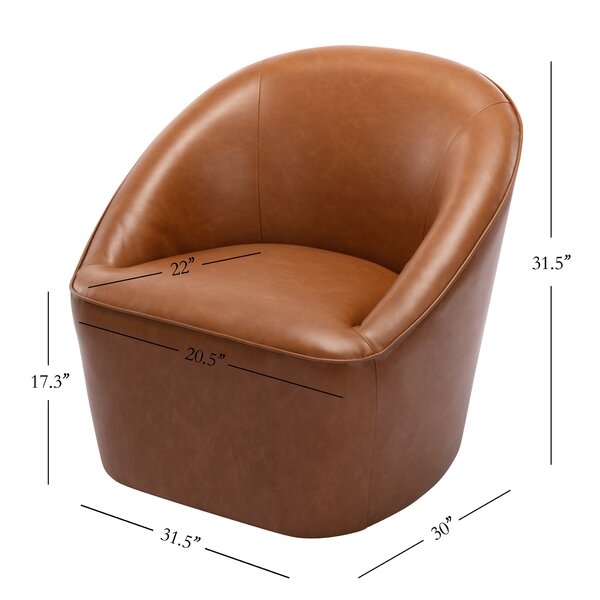 Gregory Vegan Leather Swivel Barrel Chair - Image 2