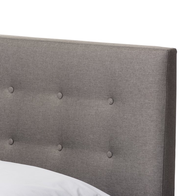 Alaina Upholstered Platform Bed - Gray - Queen - Image 1