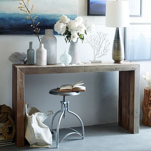 Emmerson Reclaimed Wood Console - stone gray. - Image 5