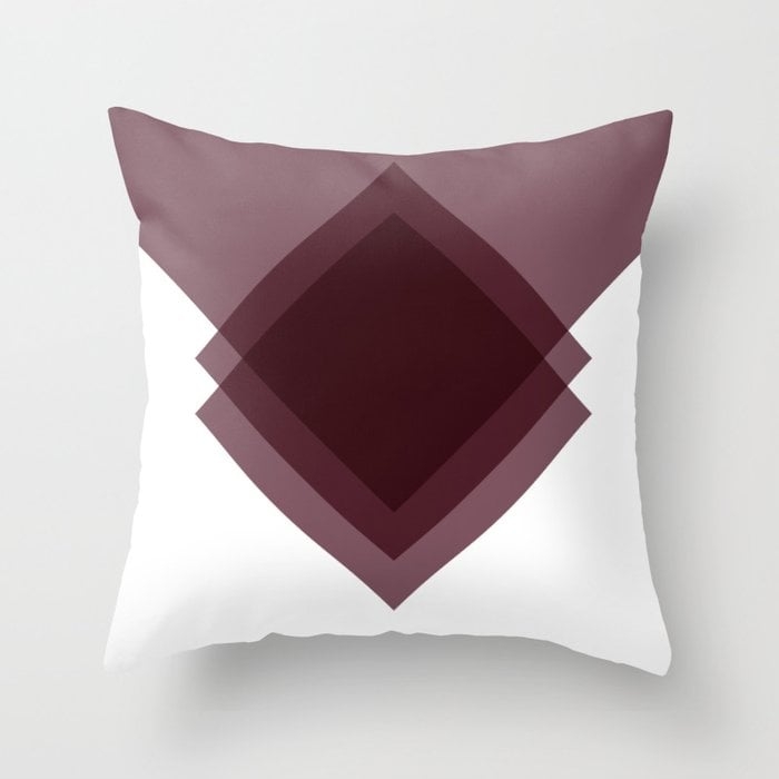 Modern Geometric Art Deco Burgundy Indoor Throw Pillow - Image 0