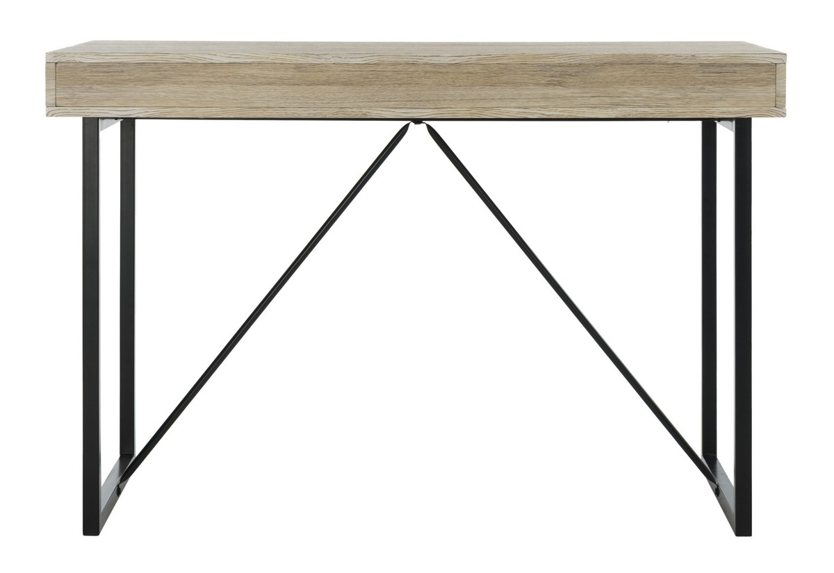 Hilton 3 Drawer Desk - Rustic Brown/Black - Safavieh - Image 8