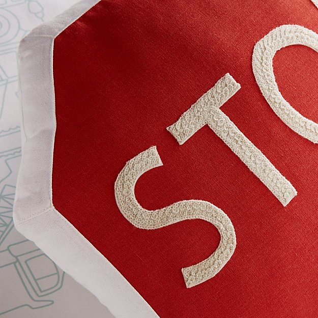 Stop Traffic Sign Throw Pillow - Image 2