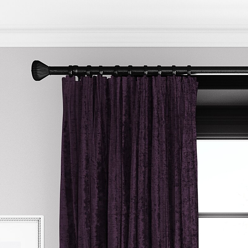 Solid Color Room Darkening Pinch Pleat Single Curtain Panel - Image 0